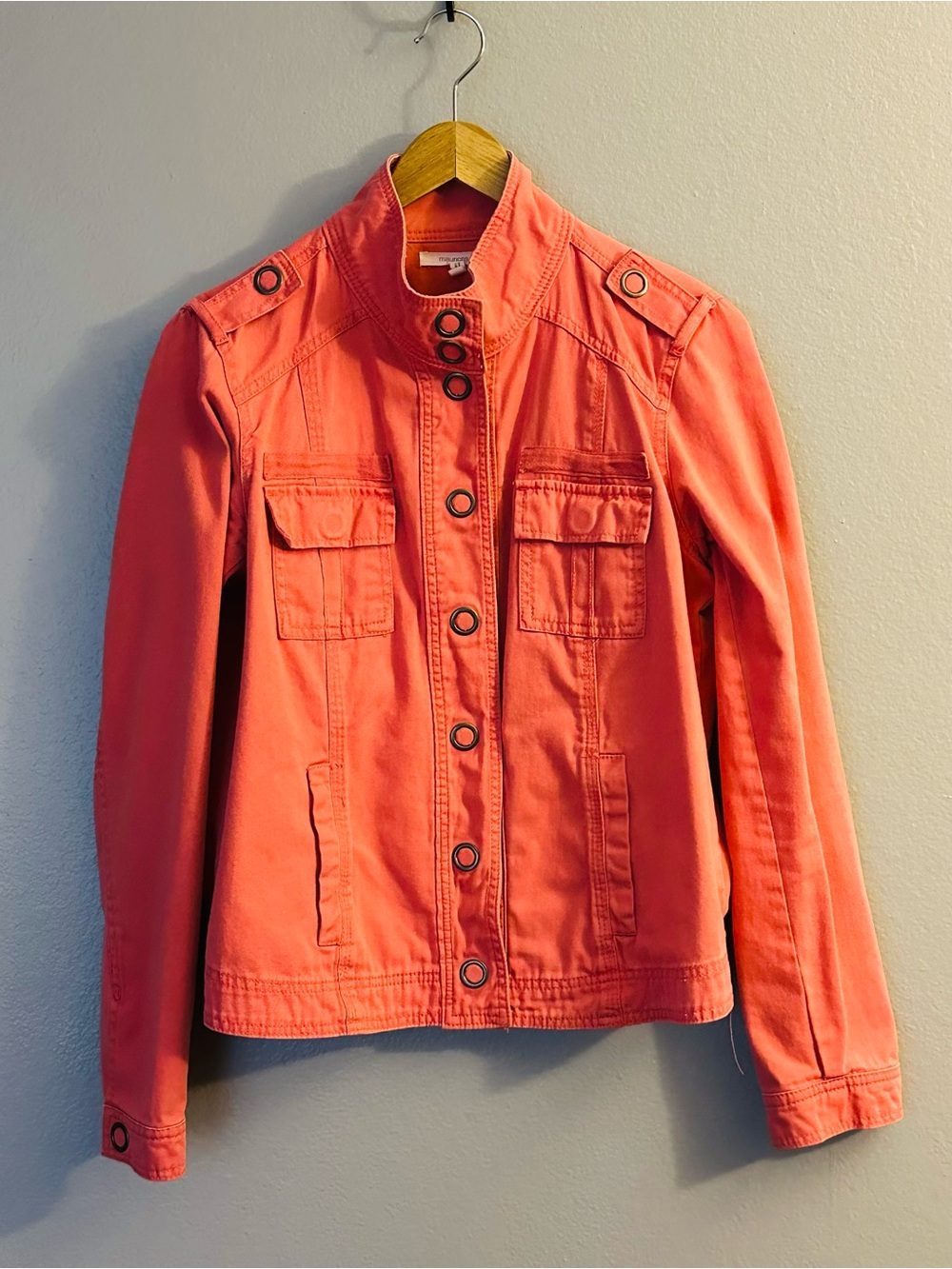 Maurices Coral Utility Jacket with Snap Buttons